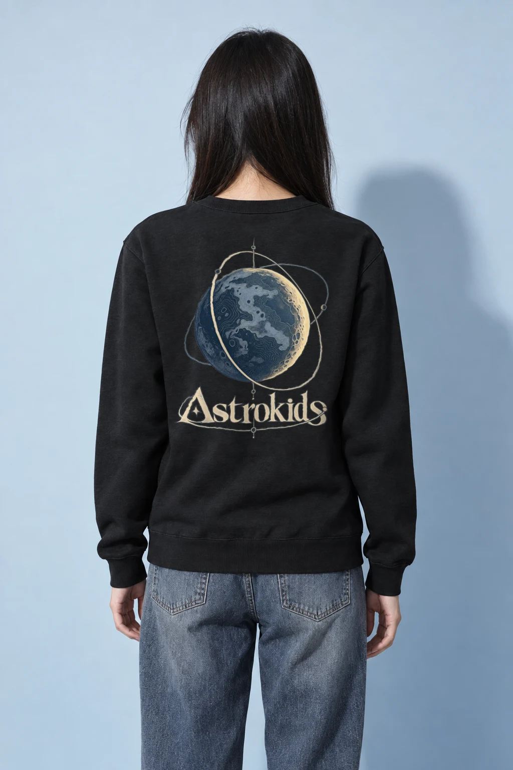 "Astrokids Orbital Moon" Heavy Blend Unisex Crewneck Sweatshirt | Gildan 18000