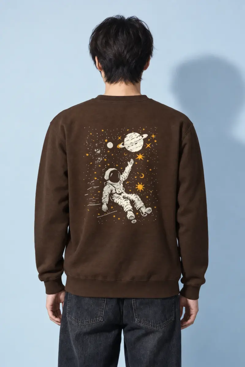 "Astronaut Among Stars" Heavy Blend Unisex Crewneck Sweatshirt