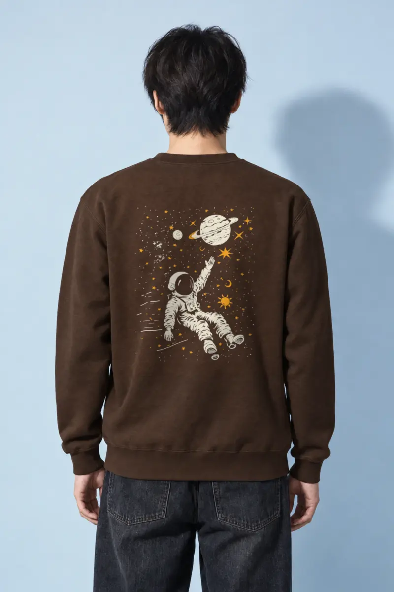 "Astronaut Among Stars" Heavy Blend Unisex Crewneck Sweatshirt
