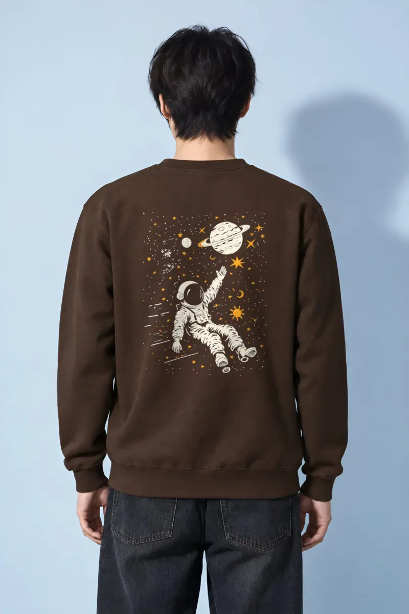 "Astronaut Among Stars" Heavy Blend Unisex Crewneck Sweatshirt