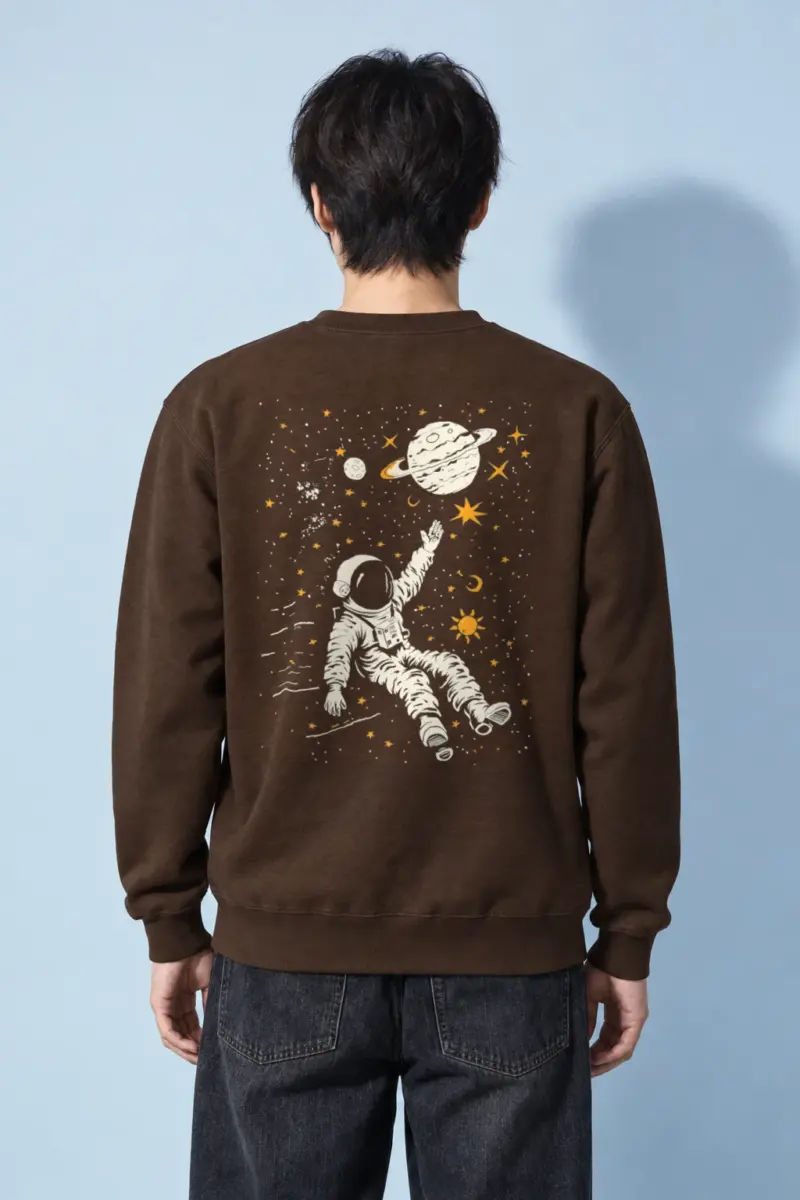 "Astronaut Among Stars" Heavy Blend Unisex Crewneck Sweatshirt