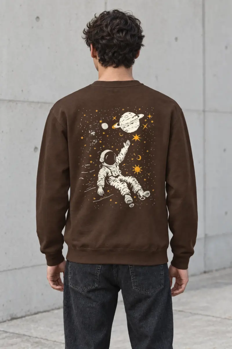 "Astronaut Among Stars" Heavy Blend Unisex Crewneck Sweatshirt | Gildan 18000