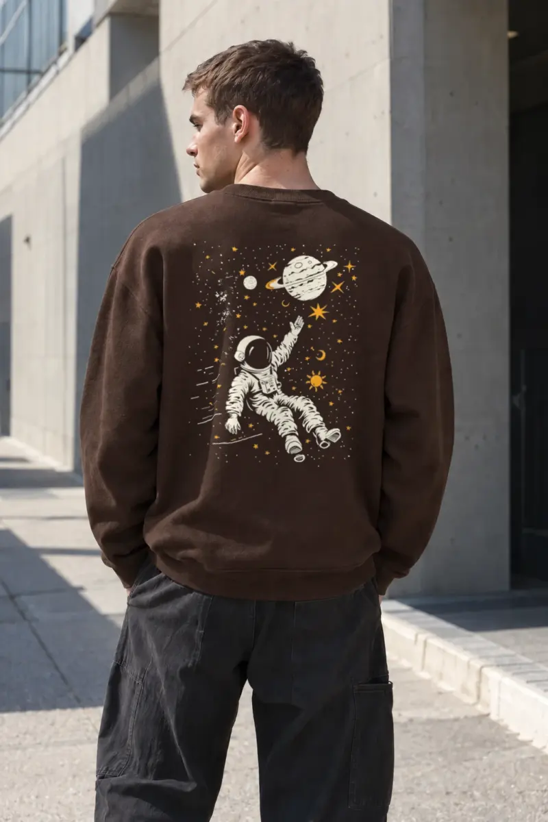 "Astronaut Among Stars" Heavy Blend Unisex Crewneck Sweatshirt | Gildan 18000