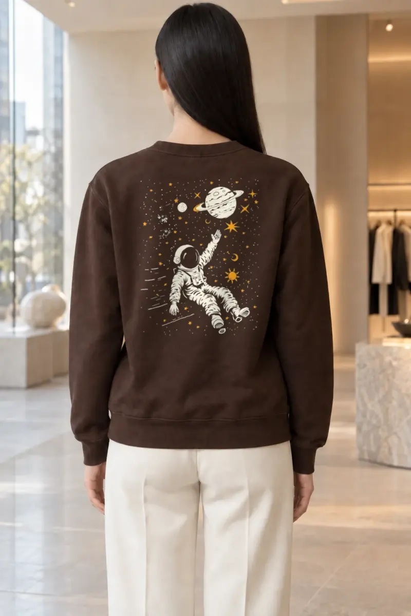 "Astronaut Among Stars" Heavy Blend Unisex Crewneck Sweatshirt | Gildan 18000
