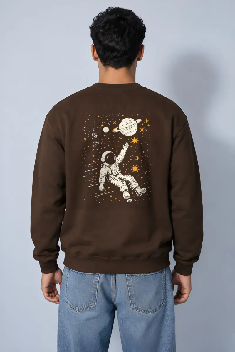 "Astronaut Among Stars" Heavy Blend Unisex Crewneck Sweatshirt