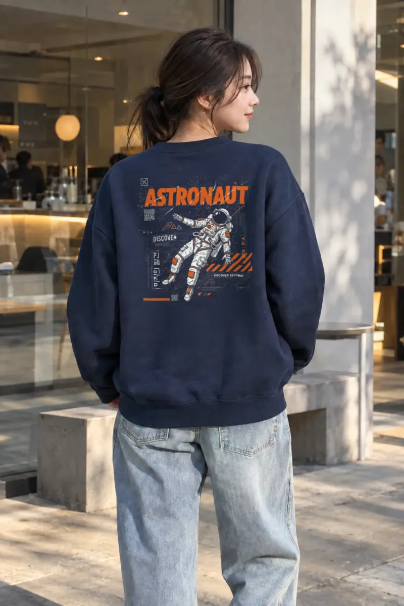"Astronaut Discover" Heavy Blend Unisex Crewneck Sweatshirt | Gildan 18000