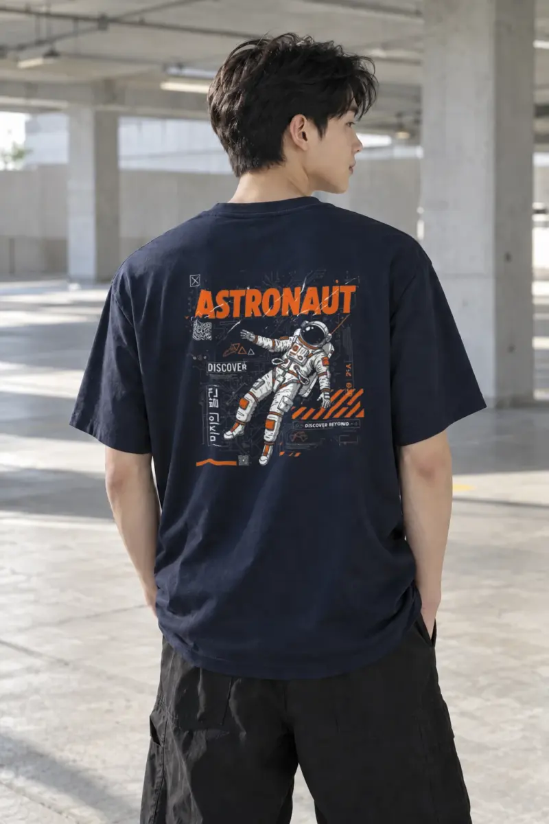 "Astronaut Discover" Heavyweight Unisex Crewneck T-shirt | Gildan 5000
