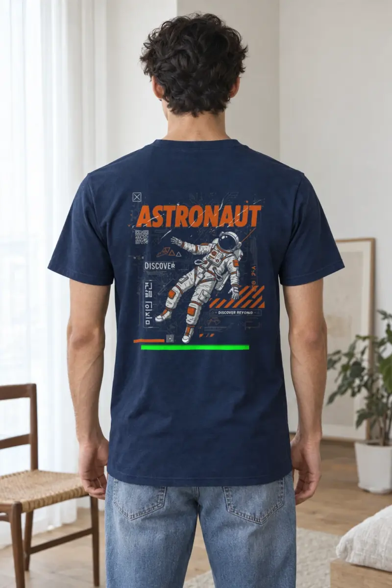 "Astronaut Discover" Heavyweight Unisex Crewneck T-shirt | Gildan 5000