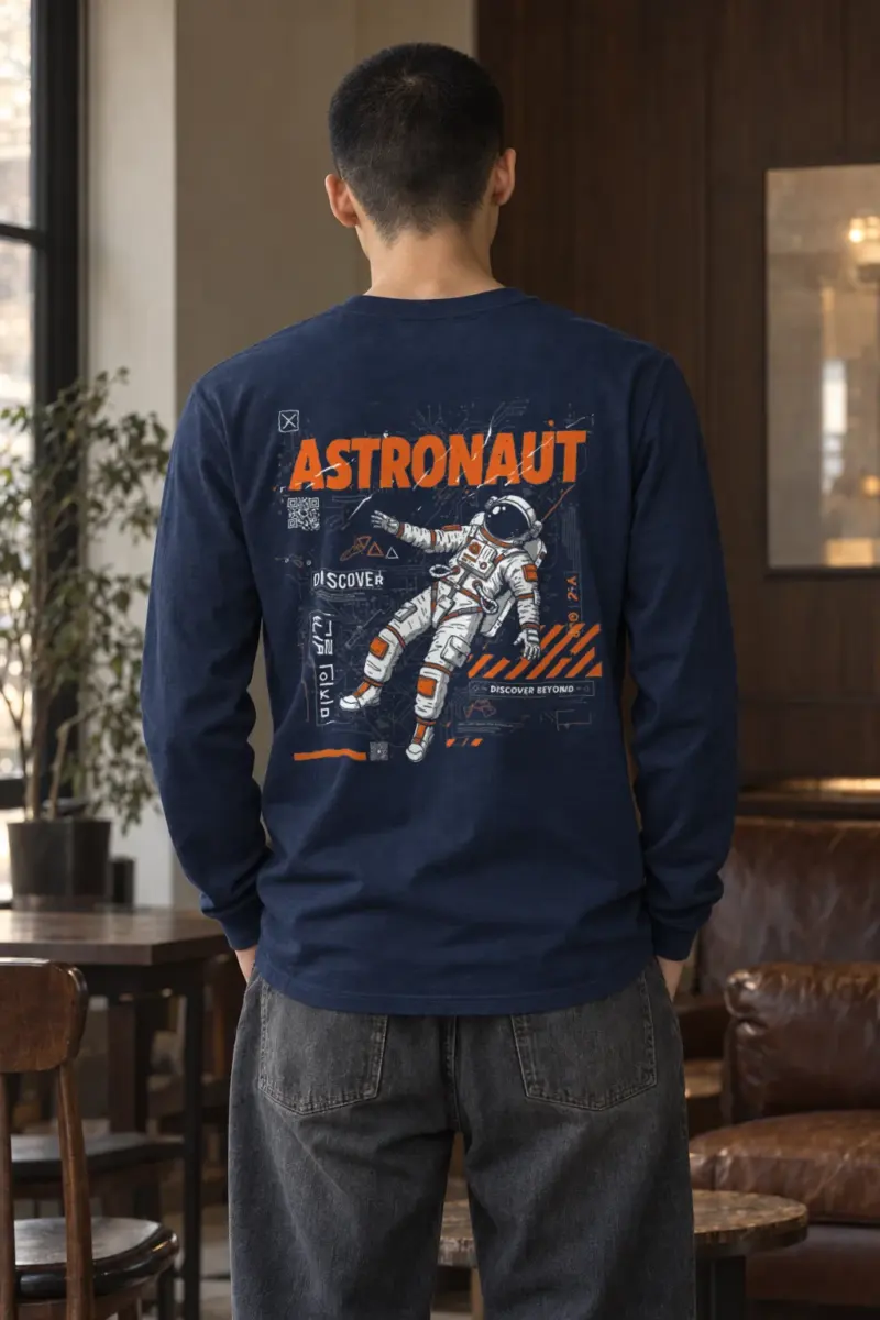 "Astronaut Discover" Unisex Longsleeve T-shirt | Gildan 2400