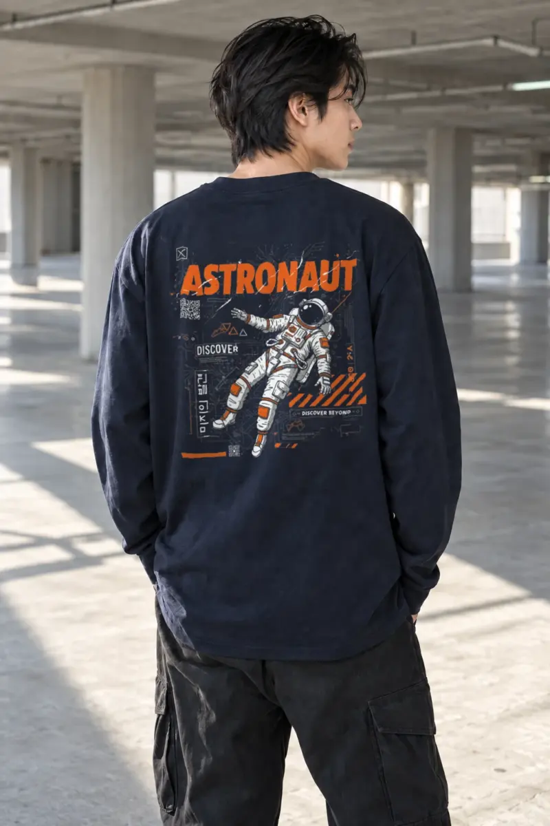 "Astronaut Discover" Unisex Longsleeve T-shirt | Gildan 2400
