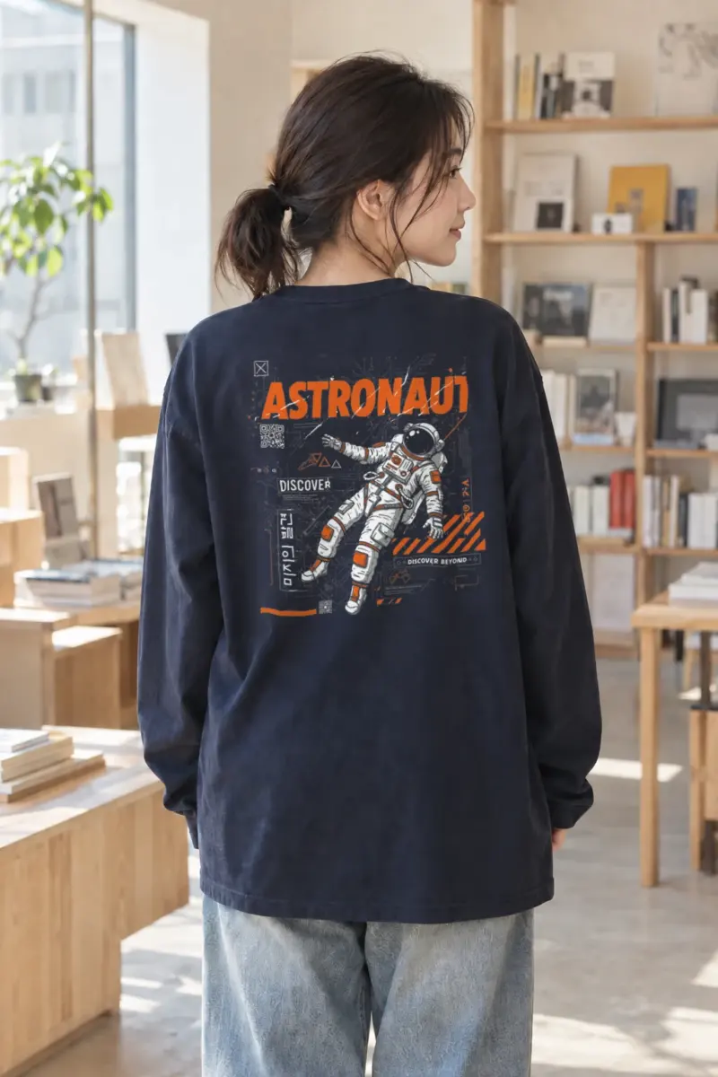 "Astronaut Discover" Unisex Longsleeve T-shirt | Gildan 2400