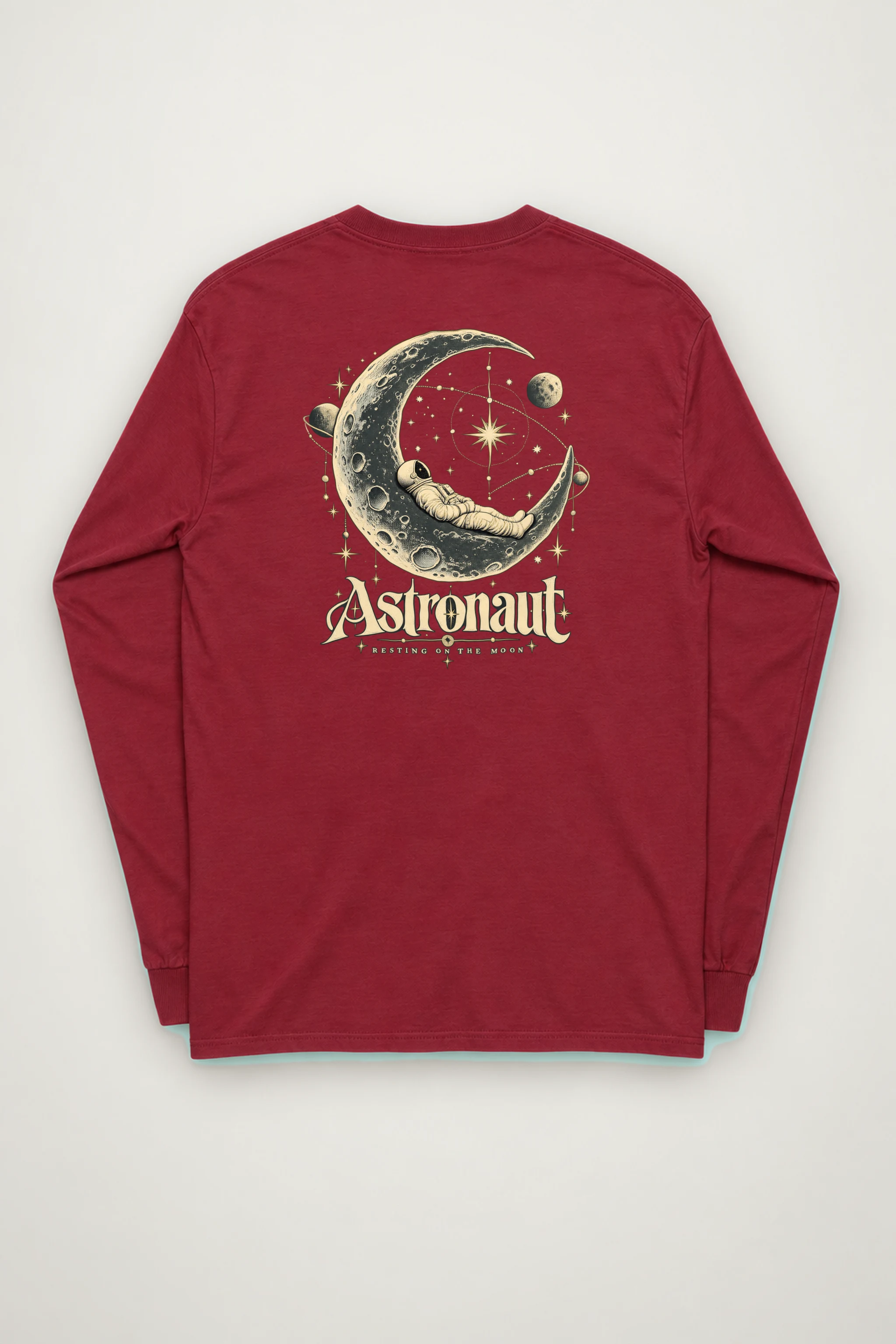 "Astronaut Resting Moon" Unisex Longsleeve T-shirt