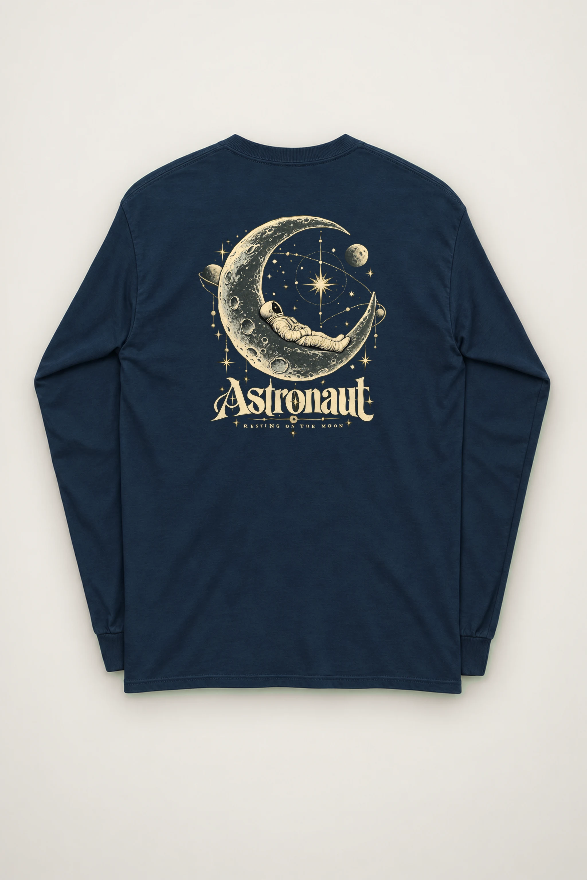 "Astronaut Resting Moon" Unisex Longsleeve T-shirt