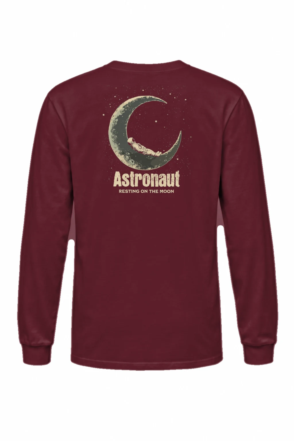"Astronaut Resting Moon" Unisex Longsleeve T-shirt | Gildan 2400