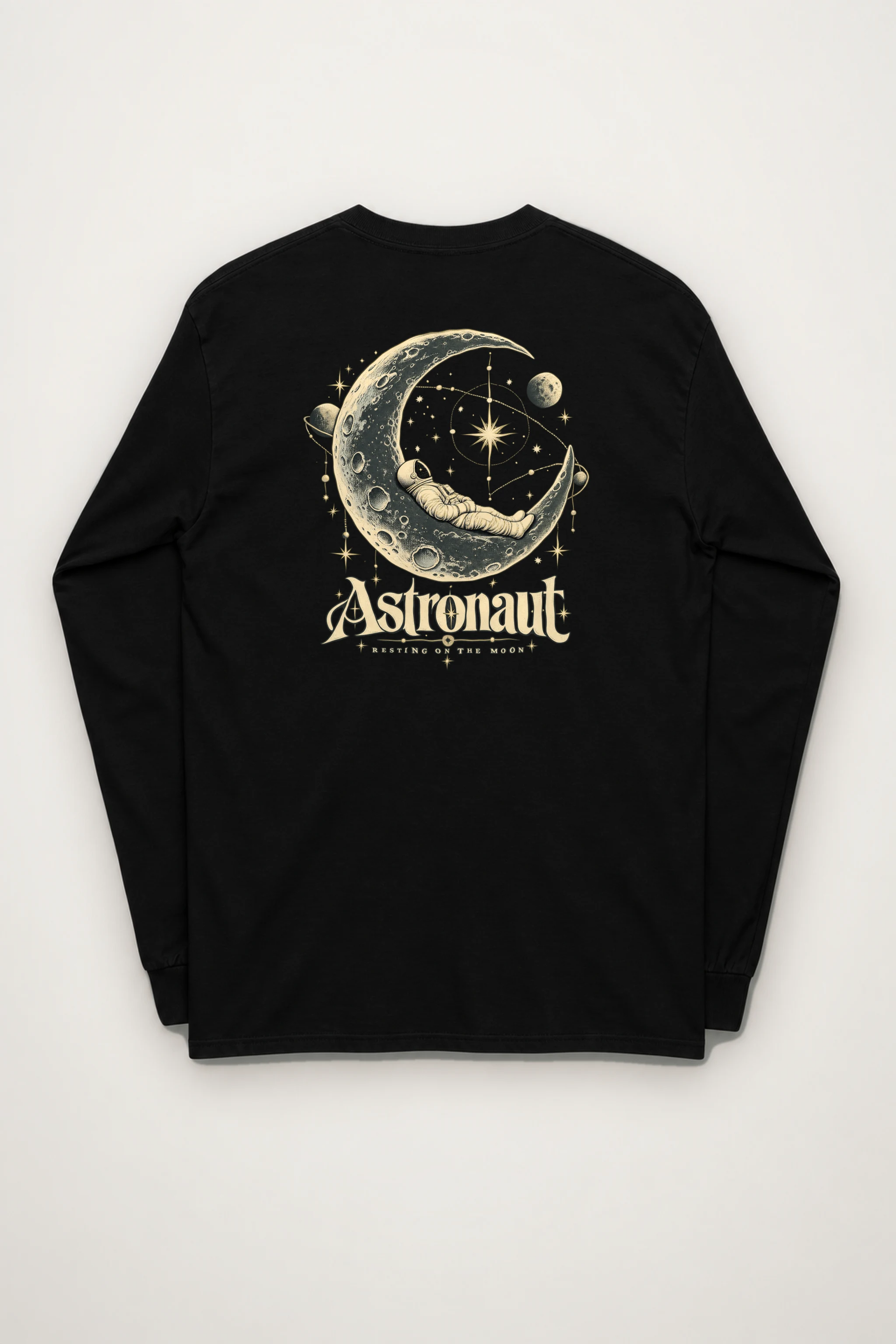 "Astronaut Resting Moon" Unisex Longsleeve T-shirt