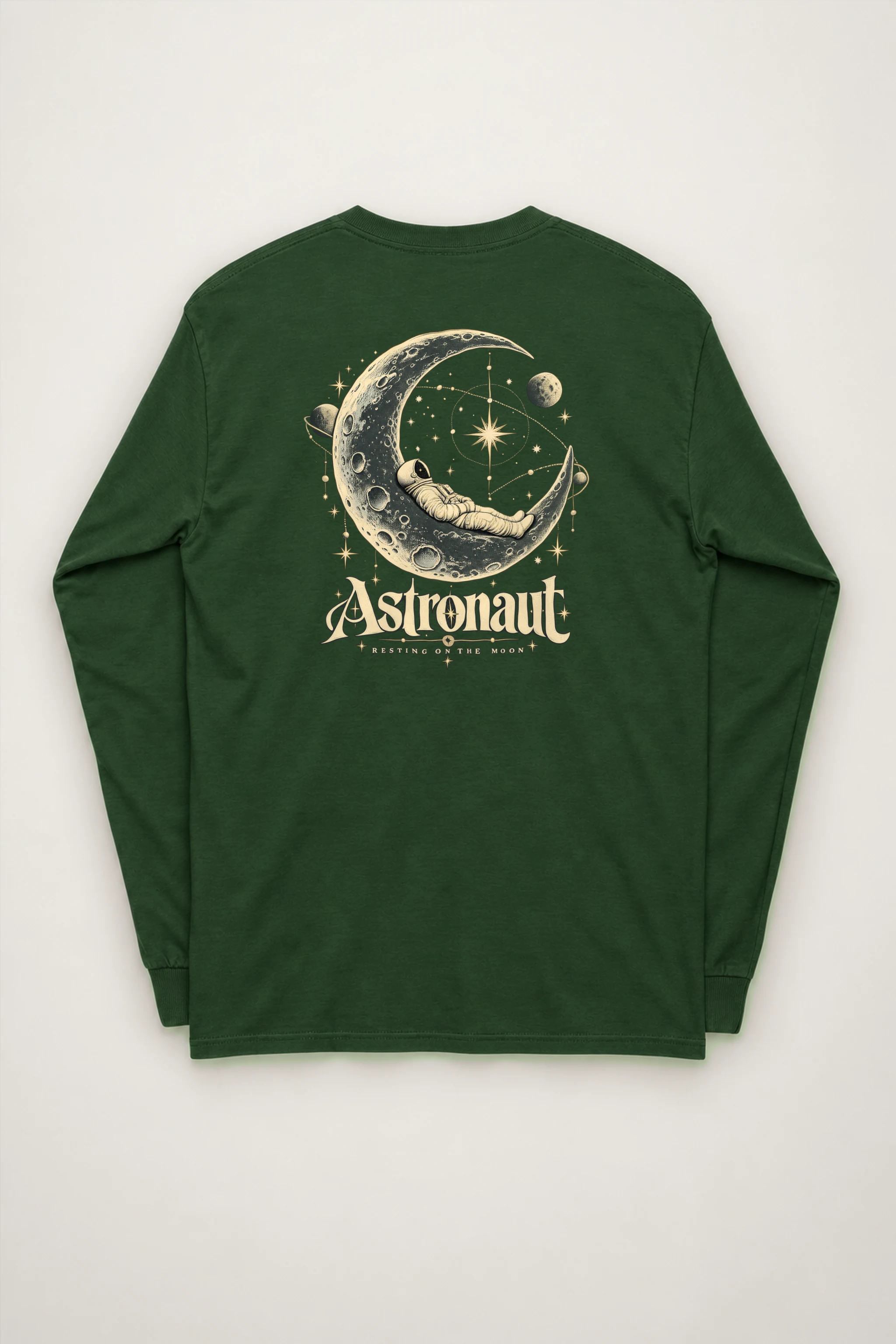 "Astronaut Resting Moon" Unisex Longsleeve T-shirt