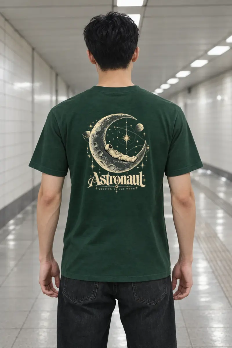 "Astronaut Resting On The Moon" Heavyweight Unisex Crewneck T-shirt