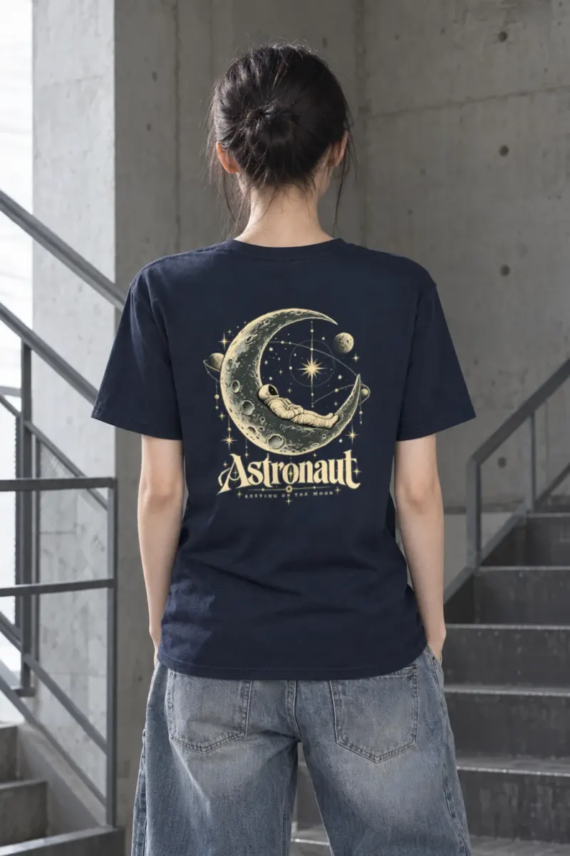 "Astronaut Resting On The Moon" Heavyweight Unisex Crewneck T-shirt