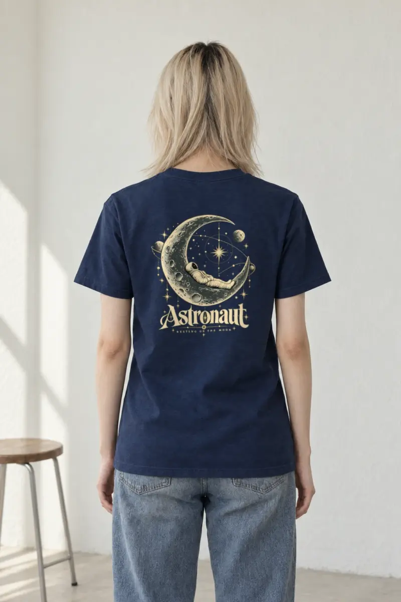 "Astronaut Resting On The Moon" Heavyweight Unisex Crewneck T-shirt