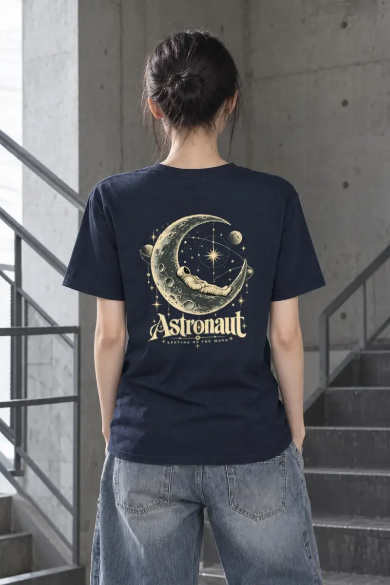 "Astronaut Resting On The Moon" Heavyweight Unisex Crewneck T-shirt