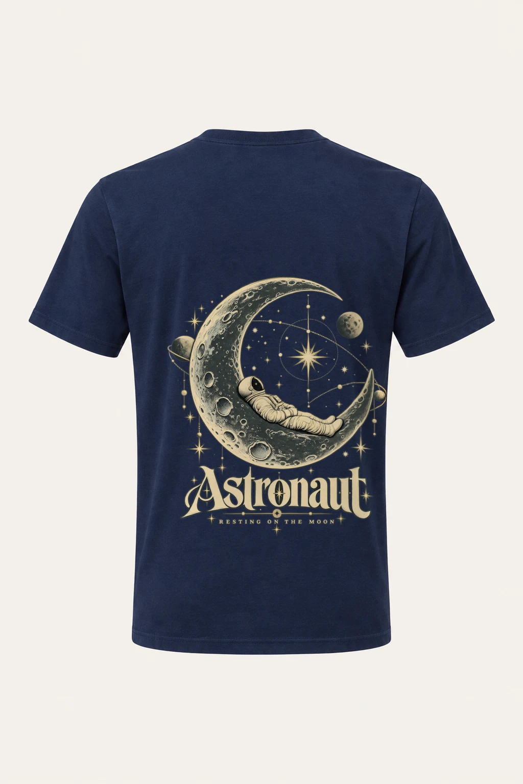"Astronaut Resting On The Moon" Heavyweight Unisex Crewneck T-shirt | Gildan 5000