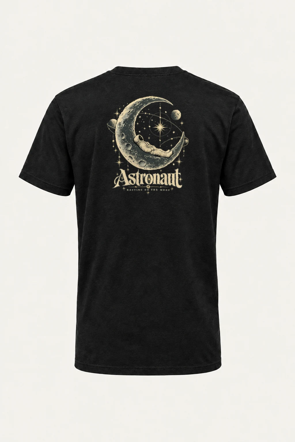 "Astronaut Resting On The Moon" Heavyweight Unisex Crewneck T-shirt | Gildan 5000