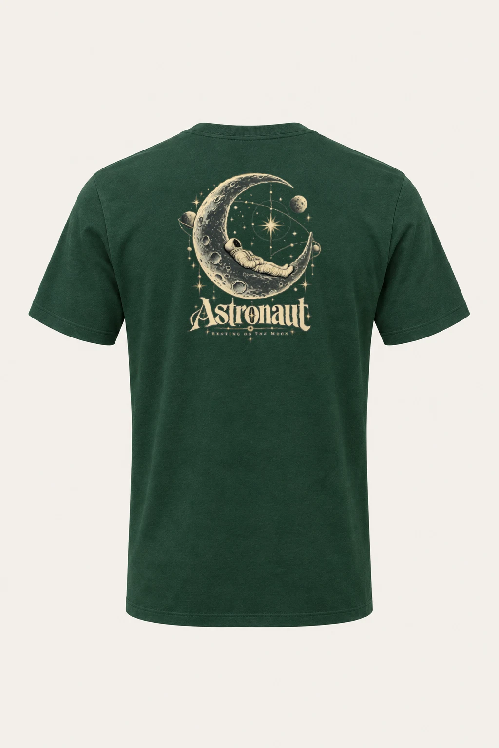 "Astronaut Resting On The Moon" Heavyweight Unisex Crewneck T-shirt | Gildan 5000