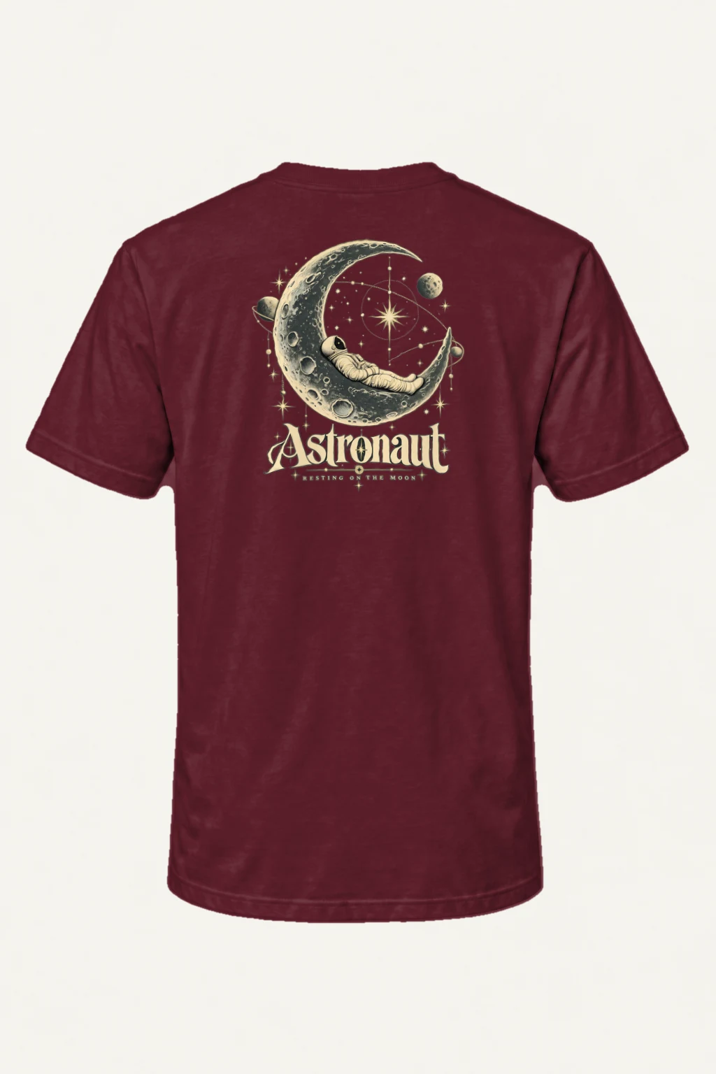 "Astronaut Resting On The Moon" Heavyweight Unisex Crewneck T-shirt | Gildan 5000