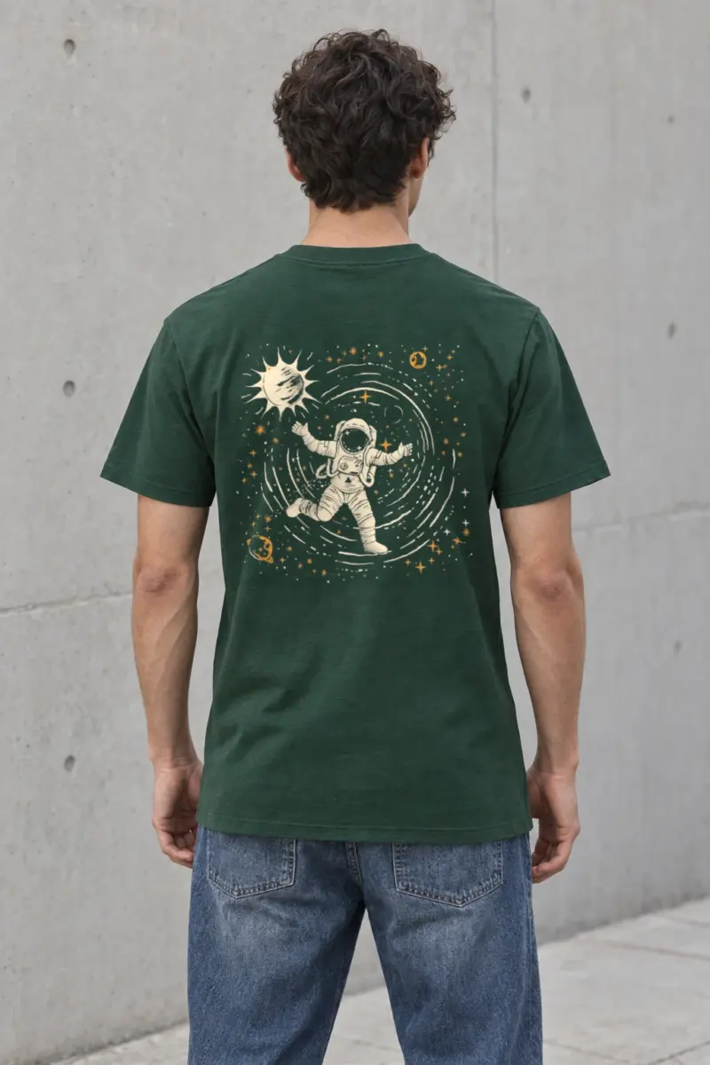 "Astronaut Star Cache" Heavyweight Unisex Crewneck T-shirt | Gildan 5000