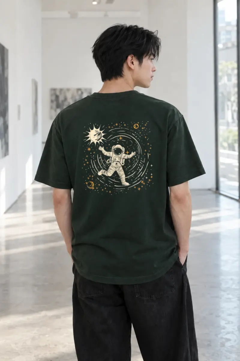 “Astronaut Star Cache” Heavyweight Unisex Crewneck T-shirt | Gildan 5000