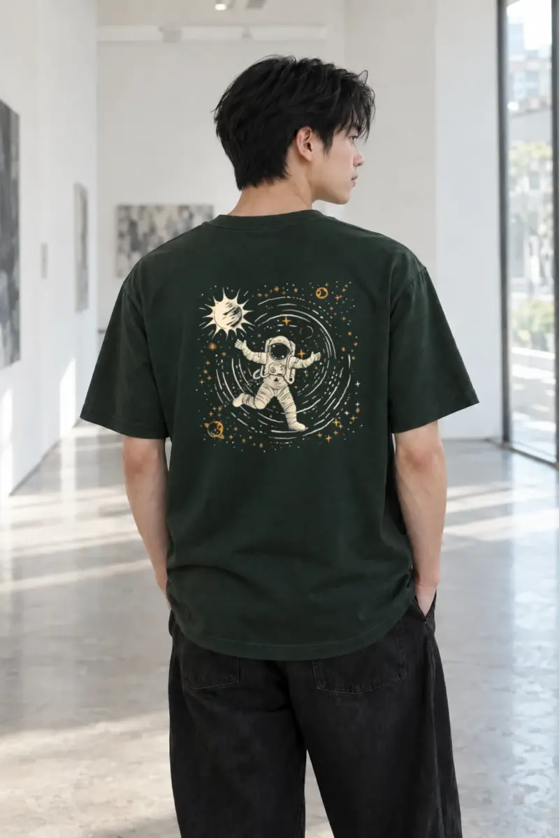 "Astronaut Star Cache" Heavyweight Unisex Crewneck T-shirt | Gildan 5000