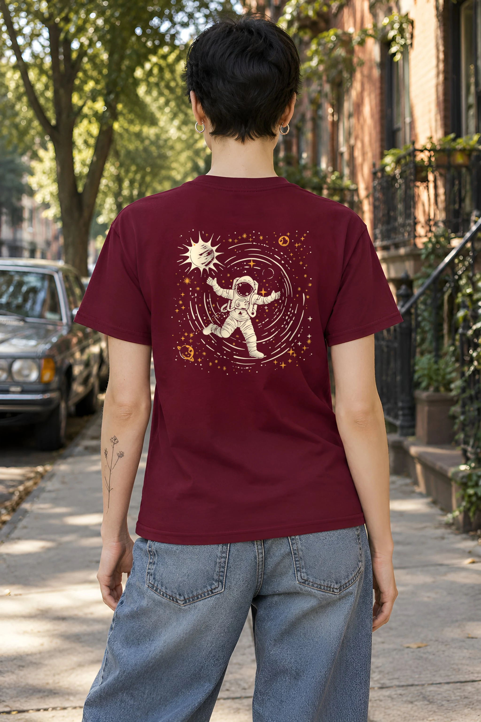 "Astronaut Star Cache" Heavyweight Unisex Crewneck T-shirt