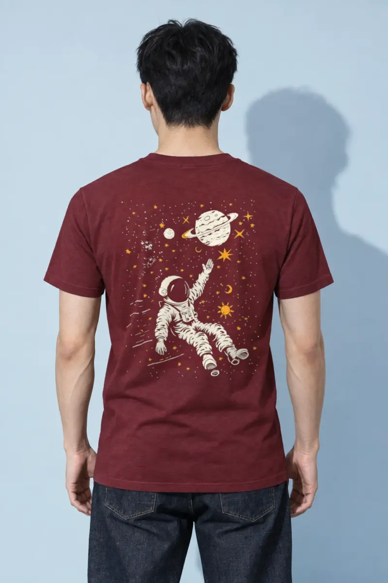 "Astronaut Star Drift" Heavyweight Unisex Crewneck T-shirt