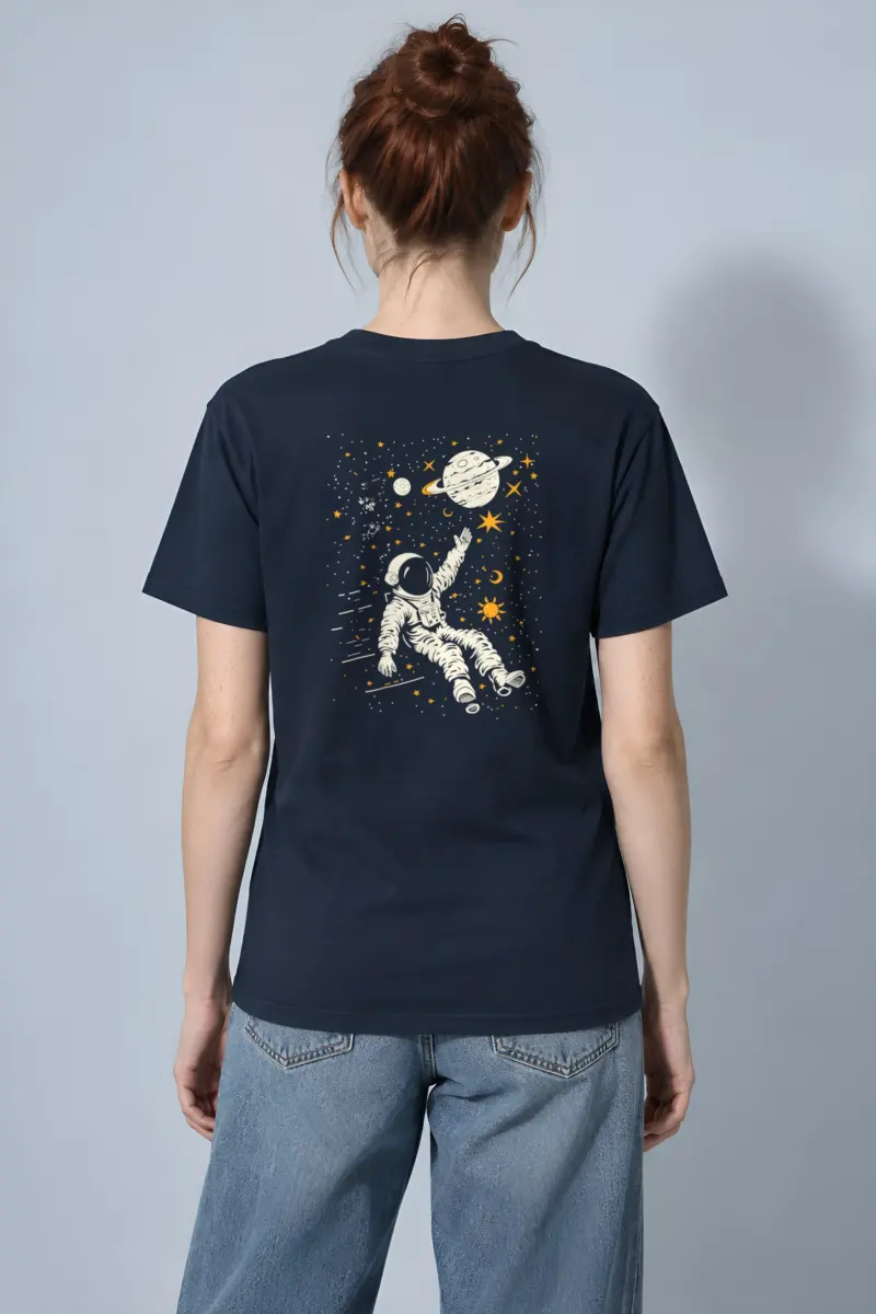 "Astronaut Star Drift" Heavyweight Unisex Crewneck T-shirt
