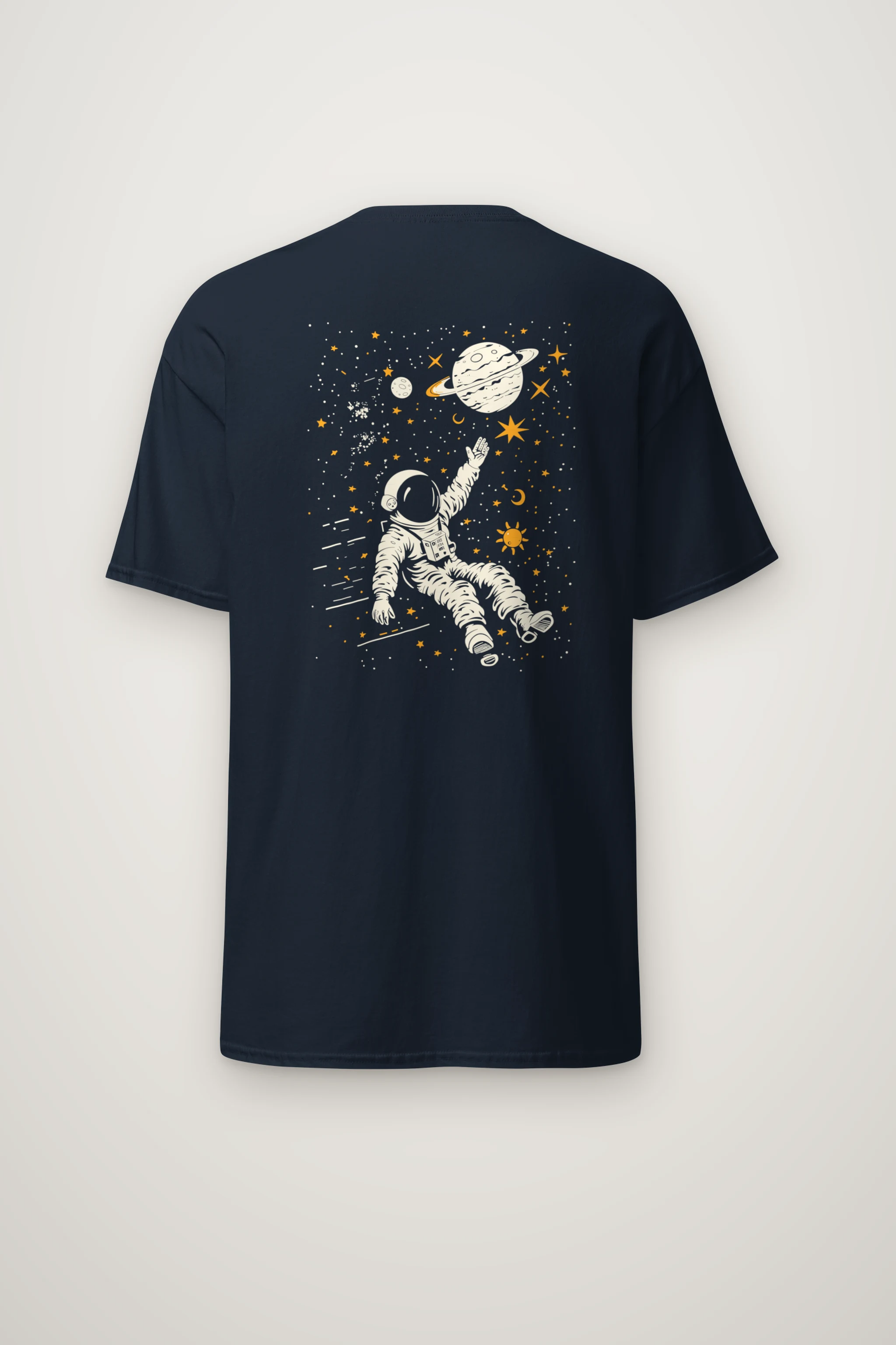 "Astronaut Star Drift" Heavyweight Unisex Crewneck T-shirt