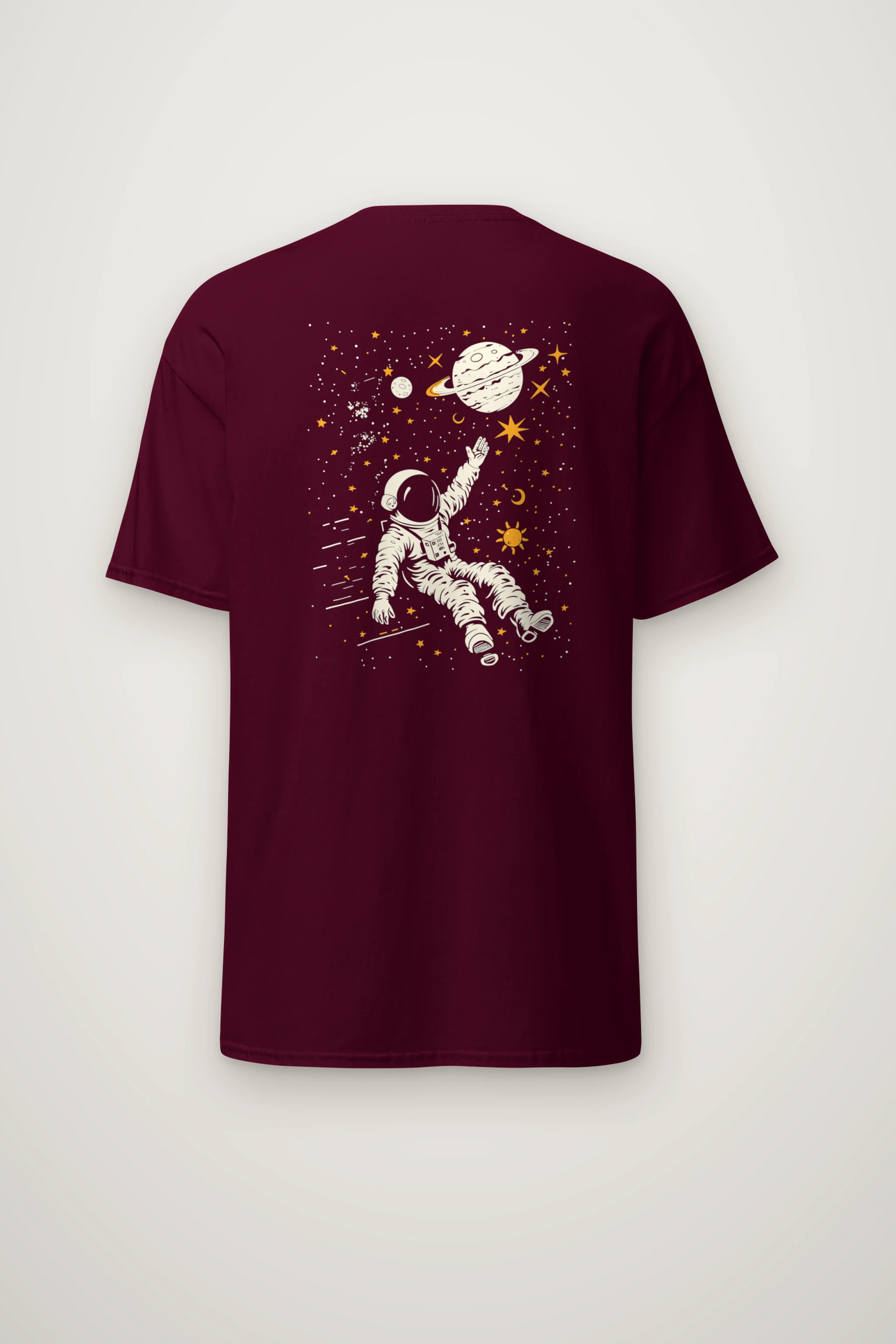 "Astronaut Star Drift" Heavyweight Unisex Crewneck T-shirt