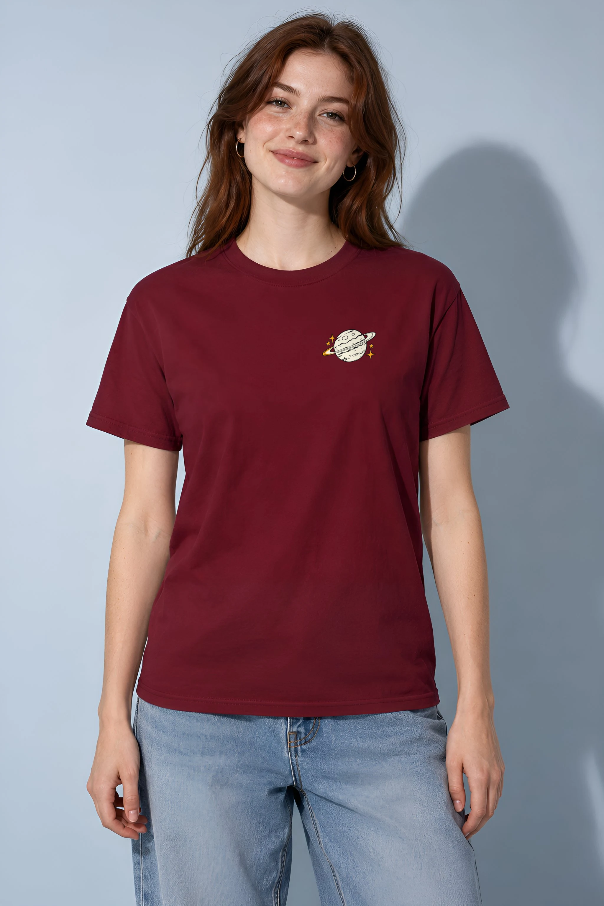 "Astronaut Star Drift" Heavyweight Unisex Crewneck T-shirt
