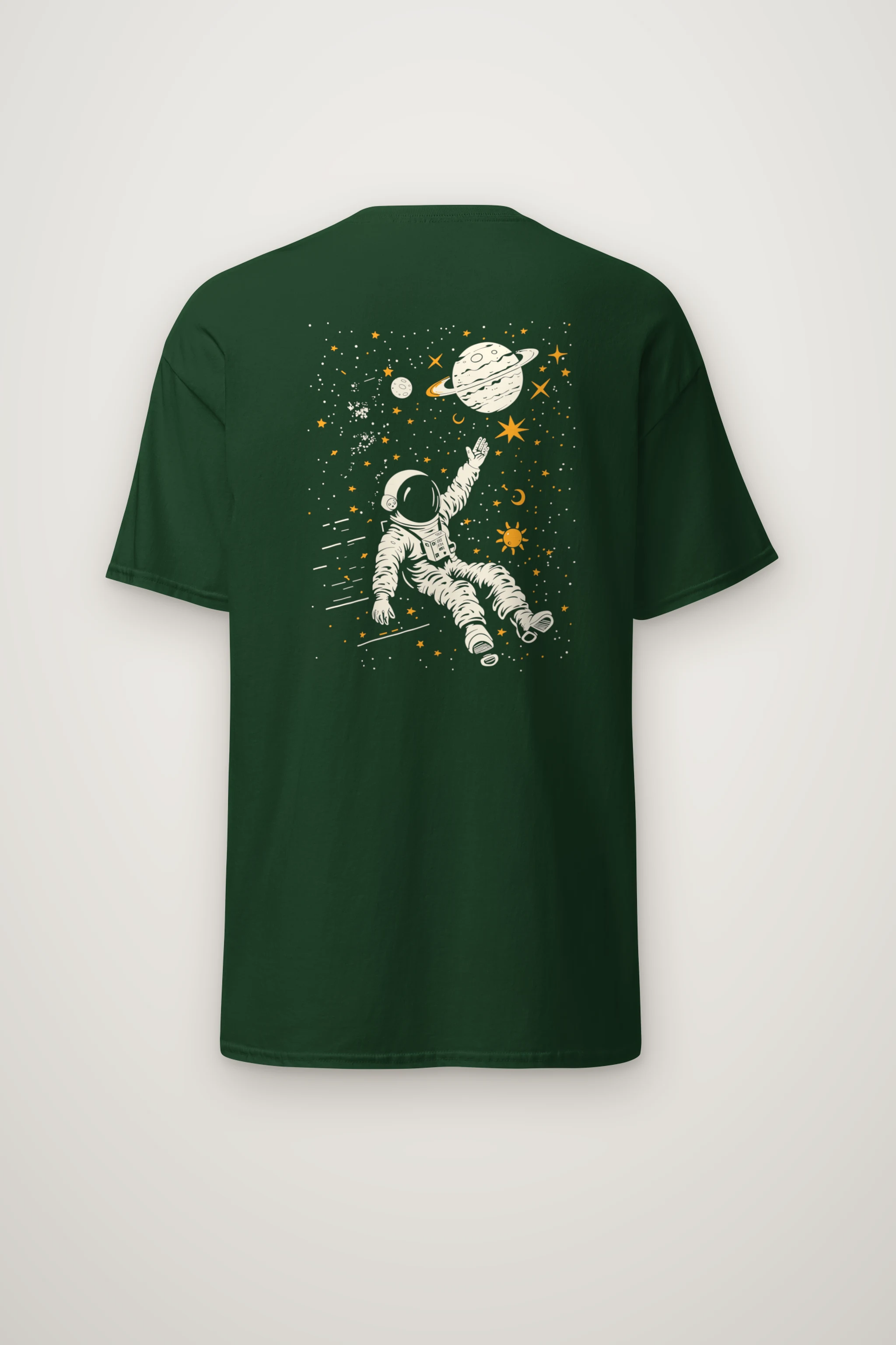 "Astronaut Star Drift" Heavyweight Unisex Crewneck T-shirt