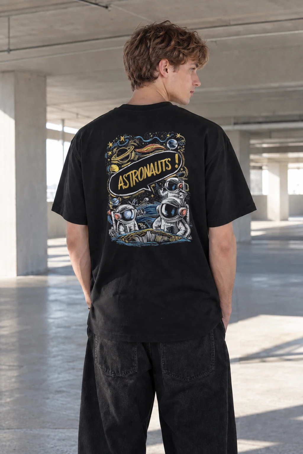 "Astronauts!" Heavyweight Unisex Crewneck T-shirt | Gildan 5000