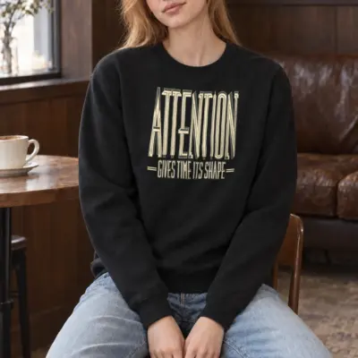 "Attention Gives Time Its Shape" Heavy Blend Unisex Crewneck Sweatshirt