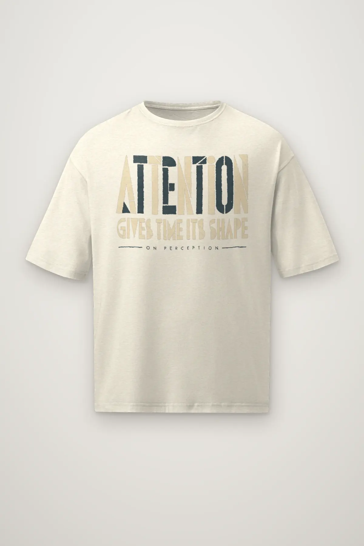 "Attention Gives Time" Men's Oversized Heavyweight Crewneck T-Shirt