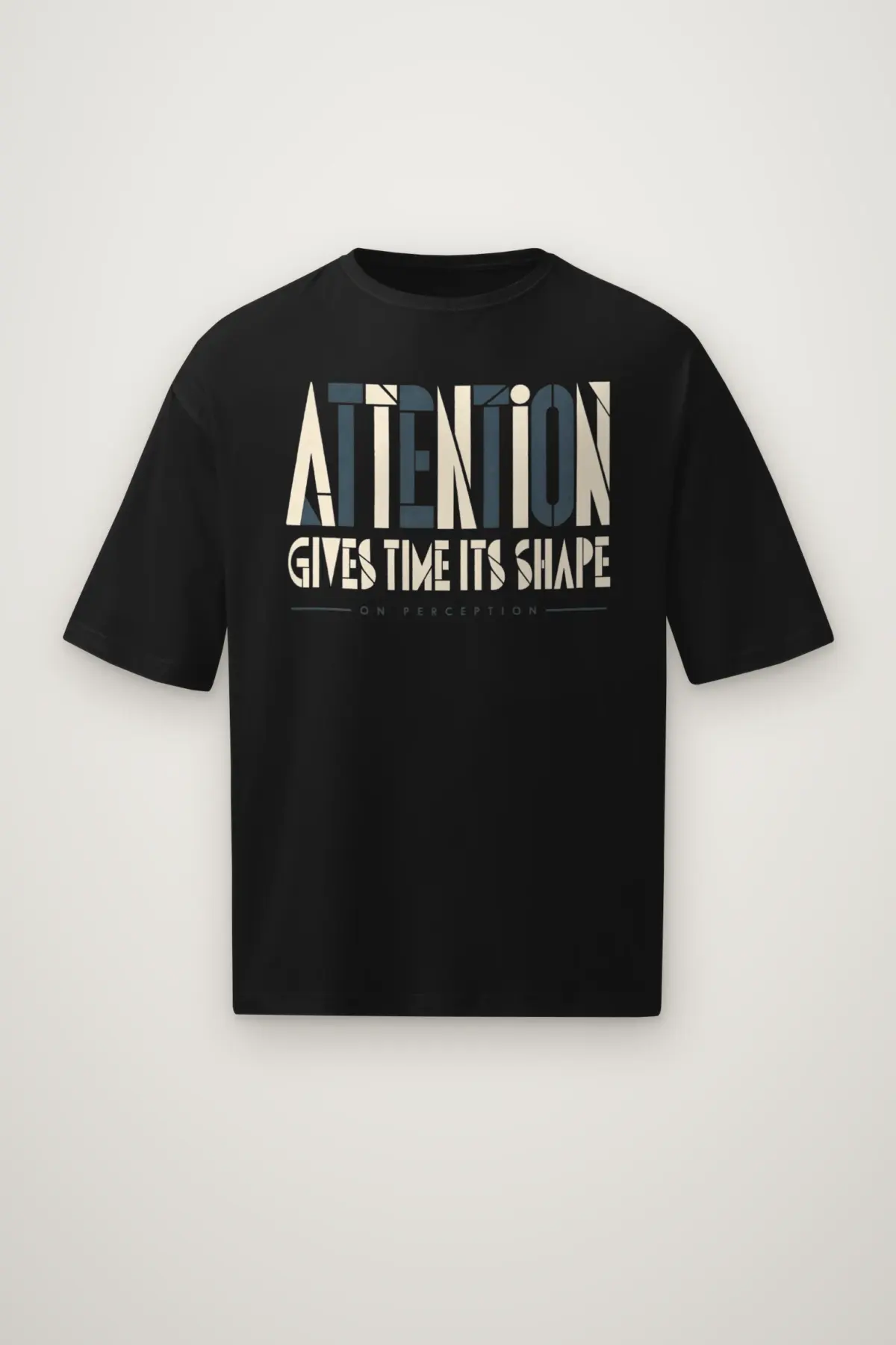 "Attention Gives Time" Men's Oversized Heavyweight Crewneck T-Shirt