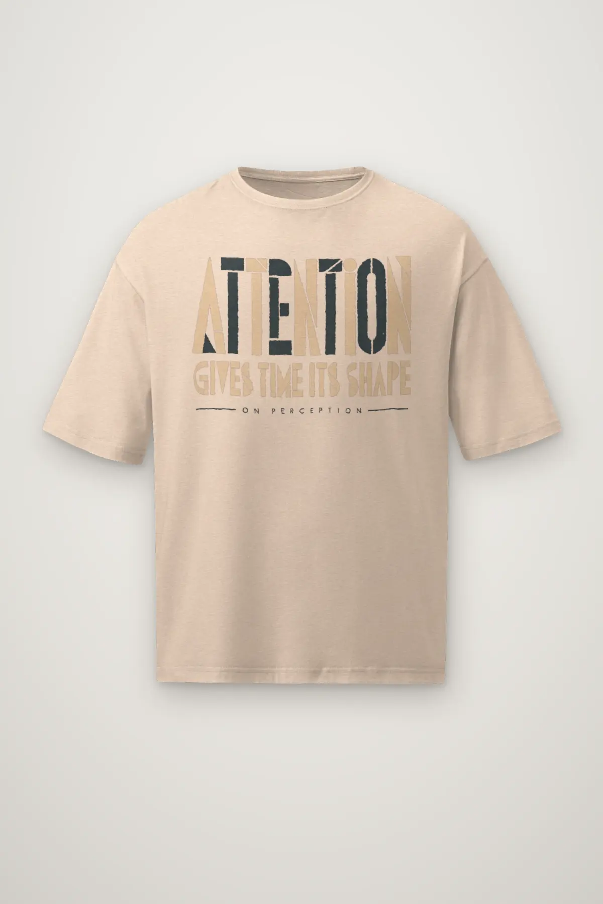 "Attention Gives Time" Men's Oversized Heavyweight Crewneck T-Shirt