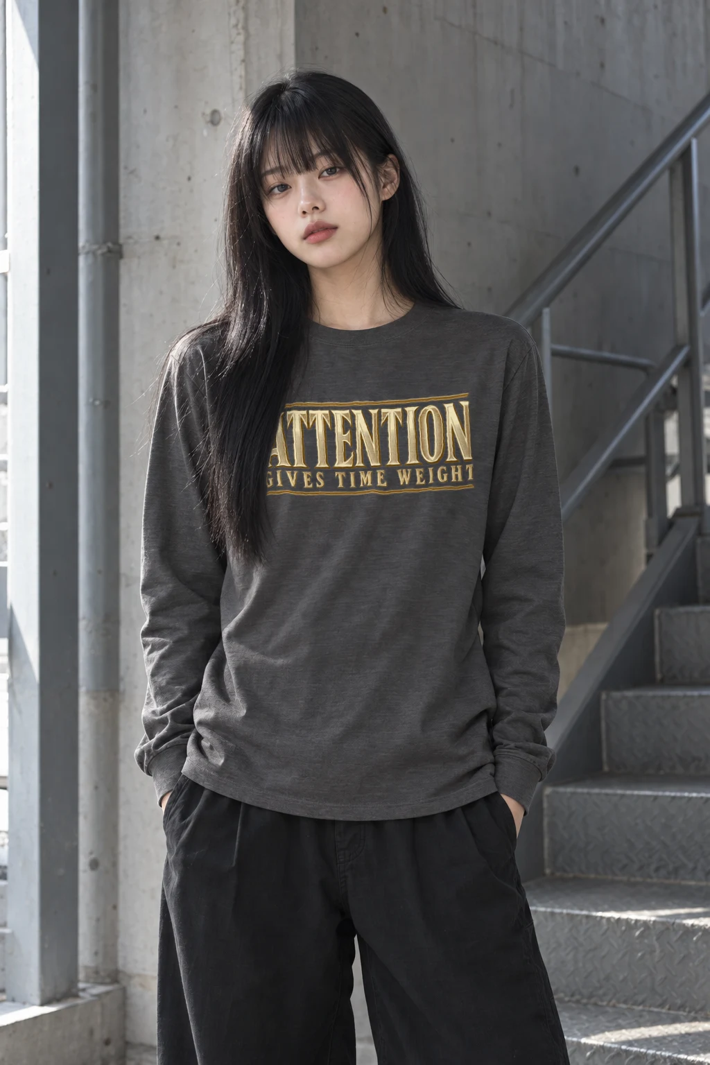 "Attention Gives Time Weight" Unisex Longsleeve T-shirt