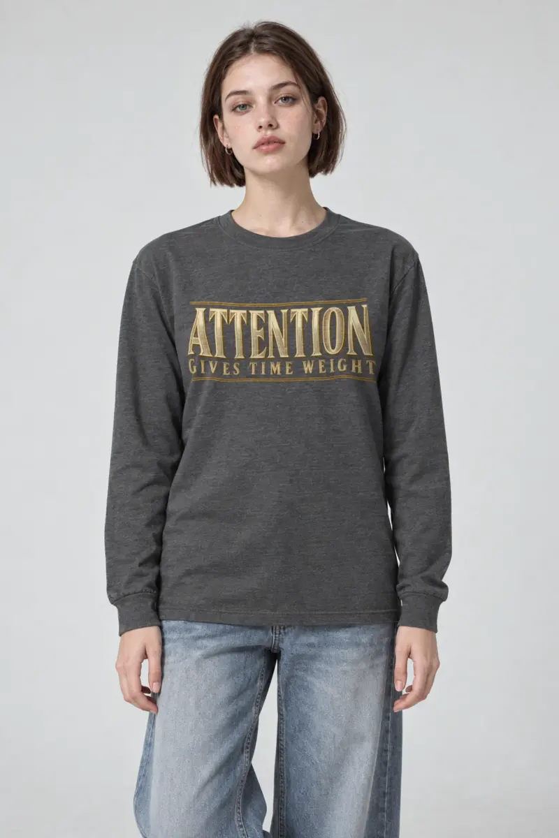 "Attention Gives Time Weight" Unisex Longsleeve T-shirt