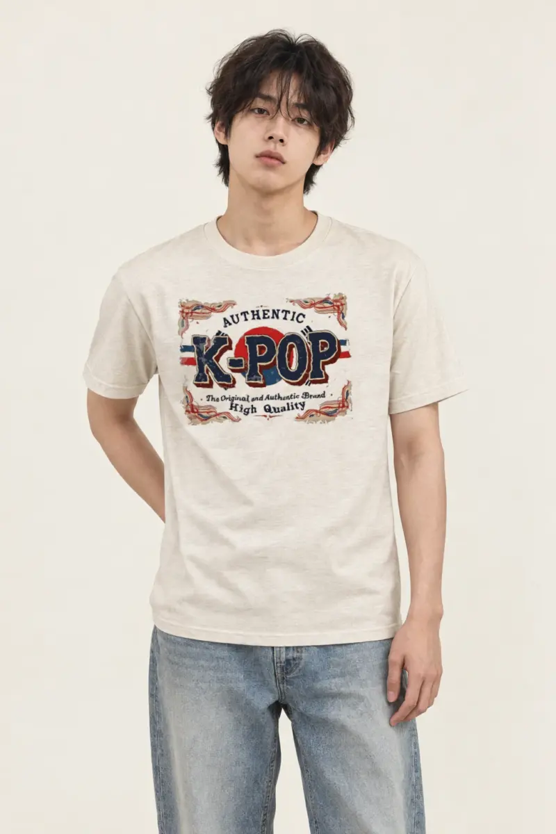 "Authentic K-Pop Emblem" Heavyweight Unisex Crewneck T-shirt
