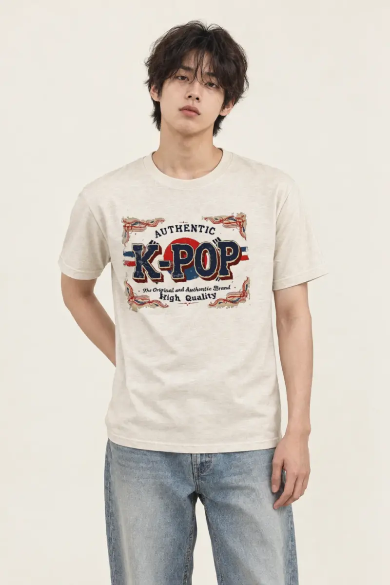 "Authentic K-Pop Emblem" Heavyweight Unisex Crewneck T-shirt