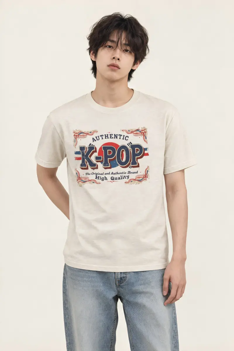 "Authentic K-Pop Emblem" Heavyweight Unisex Crewneck T-shirt