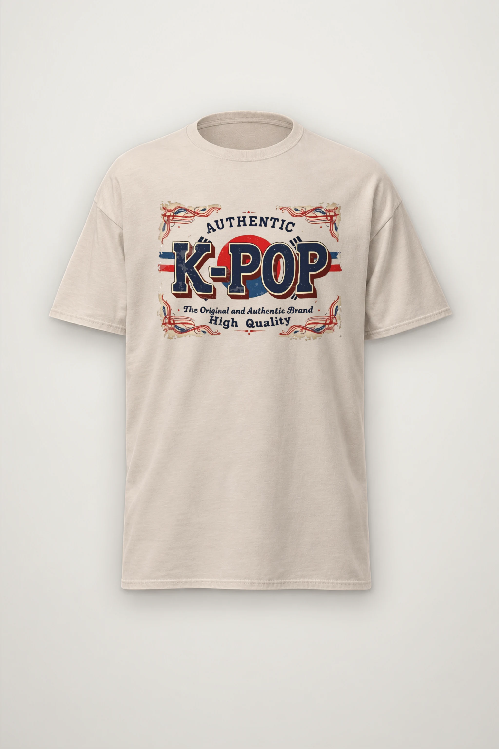 "Authentic K-Pop Emblem" Heavyweight Unisex Crewneck T-shirt