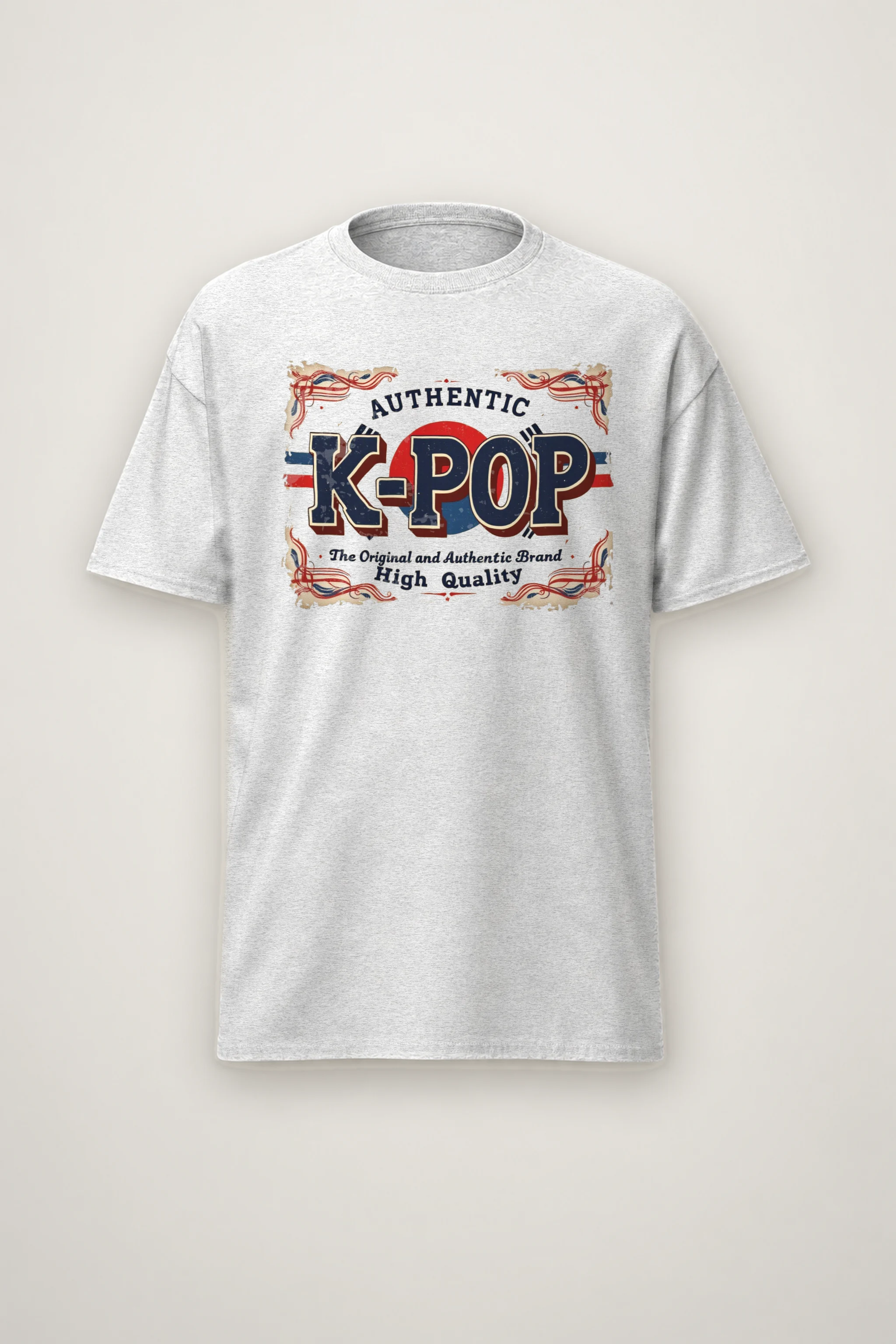 "Authentic K-Pop Emblem" Heavyweight Unisex Crewneck T-shirt